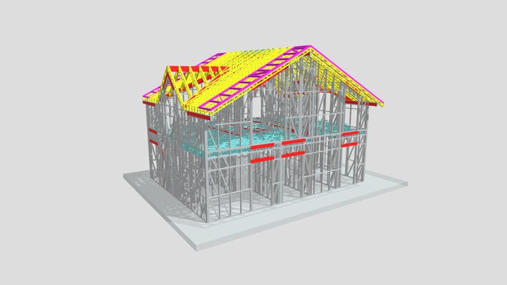 BASIC Dom 8.49x14.19_2fl_2.8 kN 3D Model
