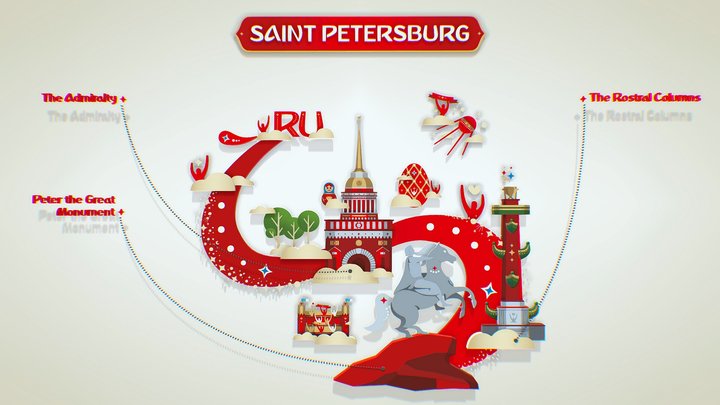 Russian classic Ornament Symbol SAINT PETERSBURG 3D Model