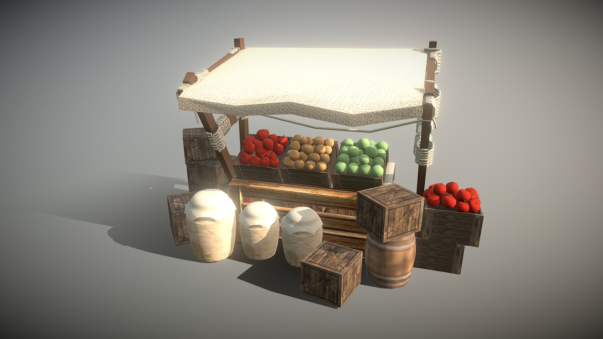 3D model Medieval Shop set Modeling