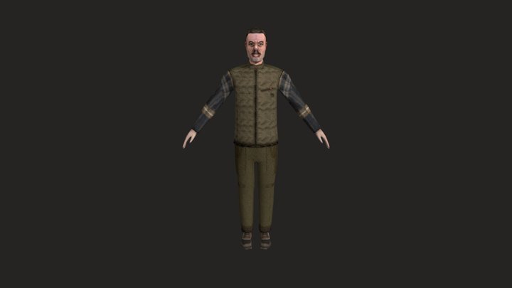Hunter - PS1 PSX Style Character 3D Model