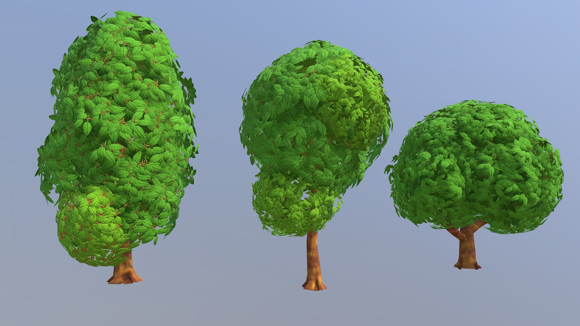 3D model Trees stylized - This is a 3D model of the Trees stylized. The 3D model is about a couple of green cauliflowers.