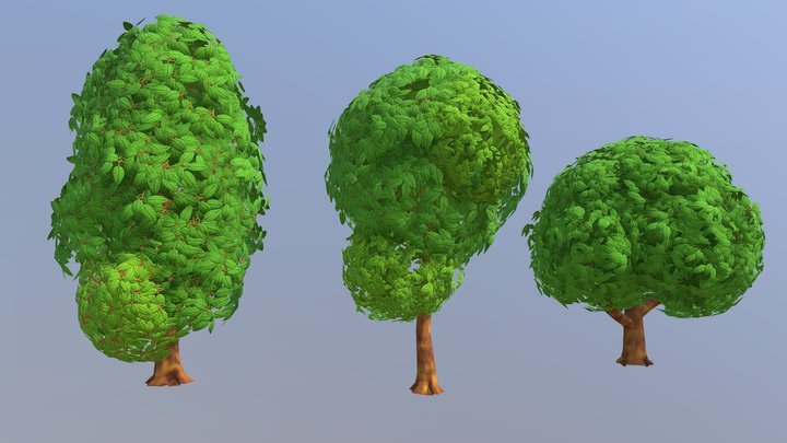 Trees stylized 3D Model