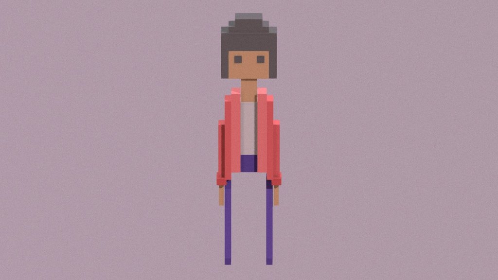 3d pixel character