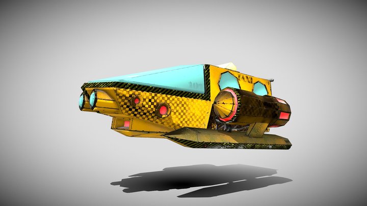 Space Taxi (Rigged, with Animation) 3D Model