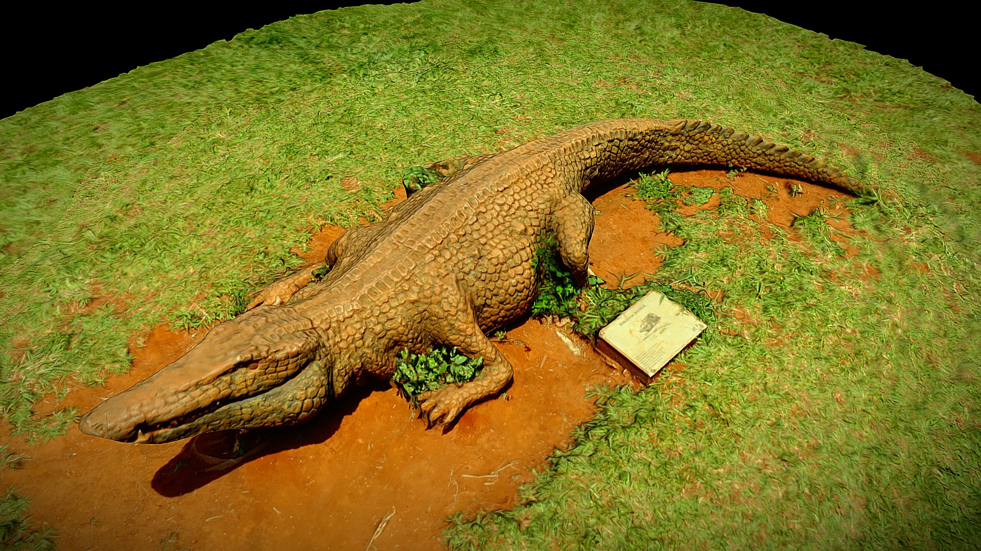 3D model Itasuchus jesuinoi - This is a 3D model of the Itasuchus jesuinoi. The 3D model is about a crocodile lying on grass.