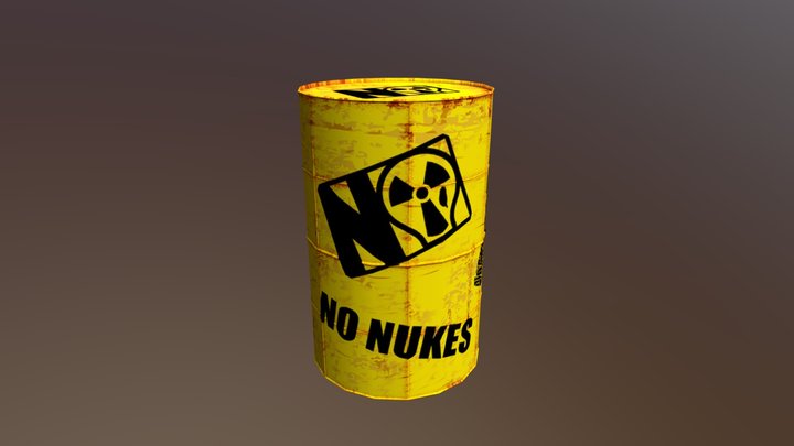 NO Nuclear Waste Barrel 3D Model