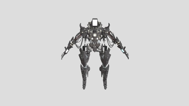Futuristic War Mech robot Fully Rigged 3D model 3D Model