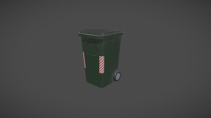 95 Gallon Wheeled Trash Can 3D model