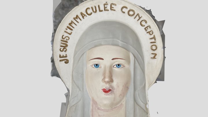 Saint Statue Mary Lourdes hollow mask illusion 3D Model