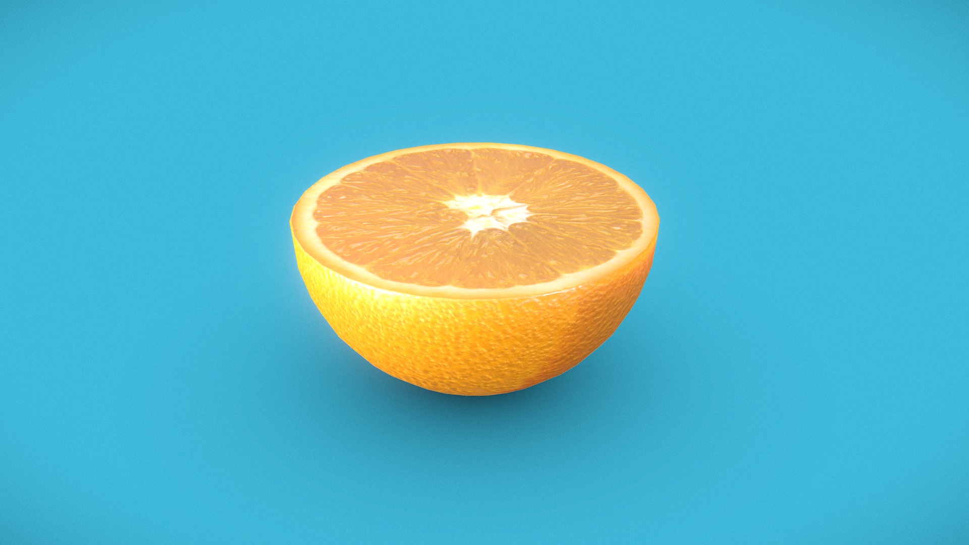 3D model Half an Orange - This is a 3D model of the Half an Orange. The 3D model is about an orange with a white center.