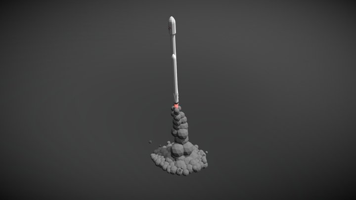Falcon Heavy Mars 3D Model