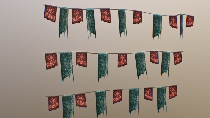 Flag Bunting 3D Model