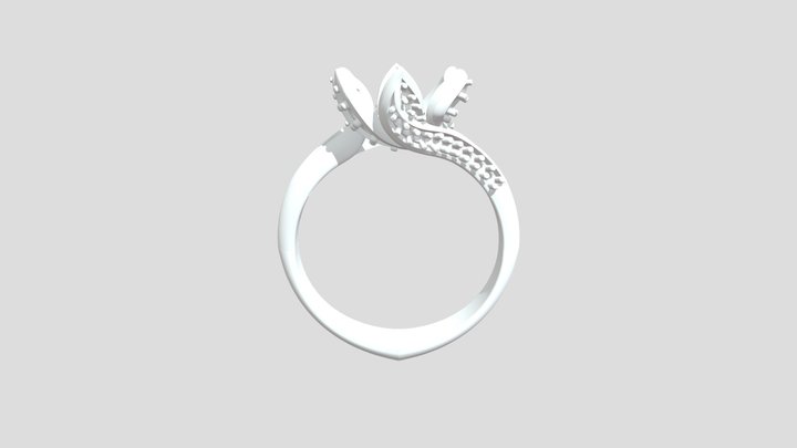 Flower Engagement Ring in STL format 3D Model
