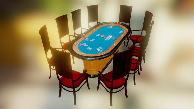 Poker Table 3D Model