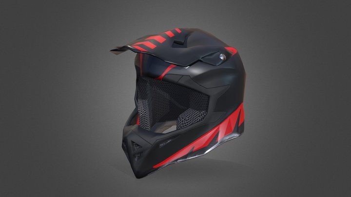 Motocross Helmet 3D Model