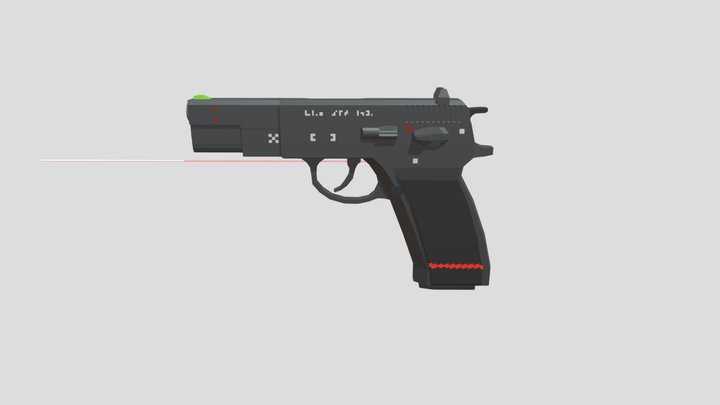 Type-75 'Protektor' Pistol 3D Model