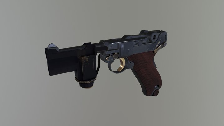Luger nachtpistol 3D Model