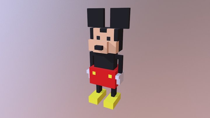 Voxel Mickey Mouse 3D Model