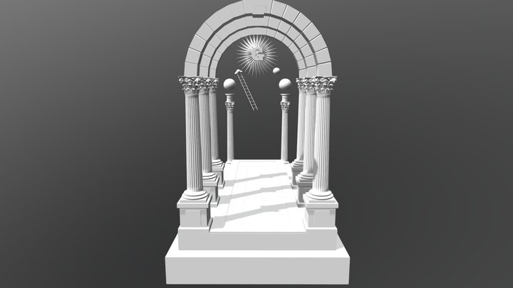 Masonic Temple from a George Washington painting 3D Model
