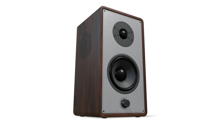 Desktop speaker with a wooden enclosure 3D Model