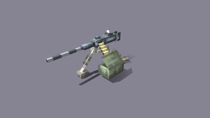 M2 browning 1945 3D Model
