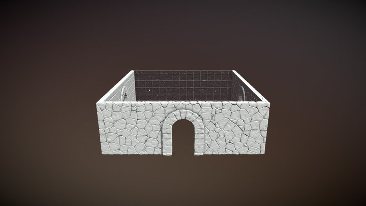 Procedural Stone Wall 3D Model