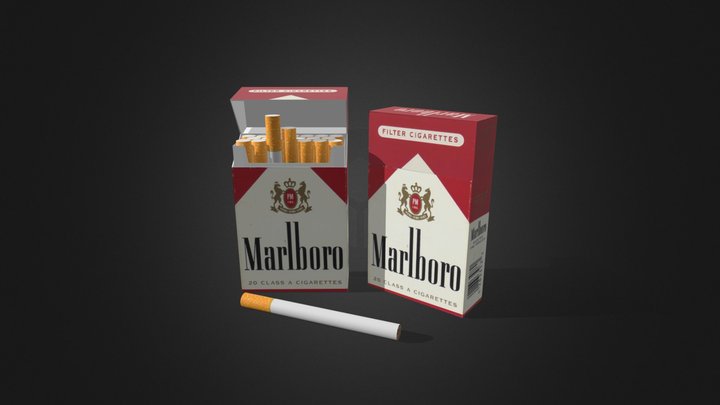 Cigarettes Pack Opened and Closed 3D Model