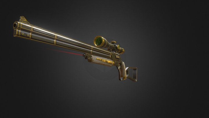 Steampunk Sniper Rifle 3D Model
