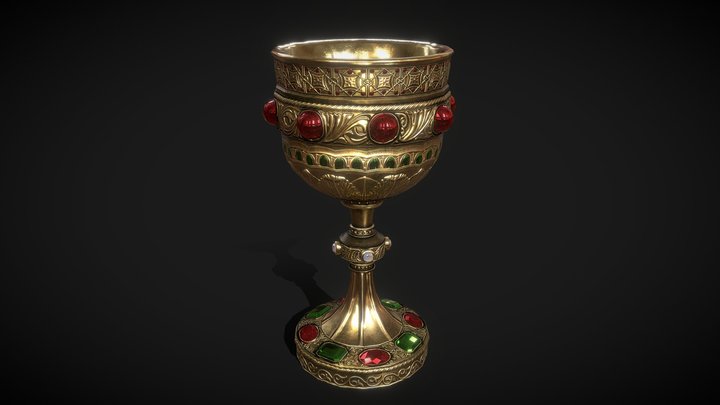 King Goblet / Jeweled Cup - low poly 3D Model