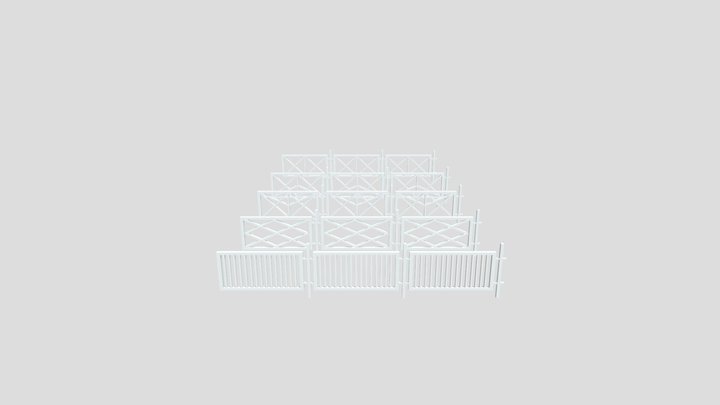 Iron metal  Fence 3D Model