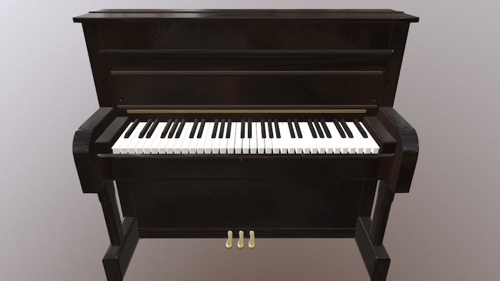 Piano High to low poly 3D Model