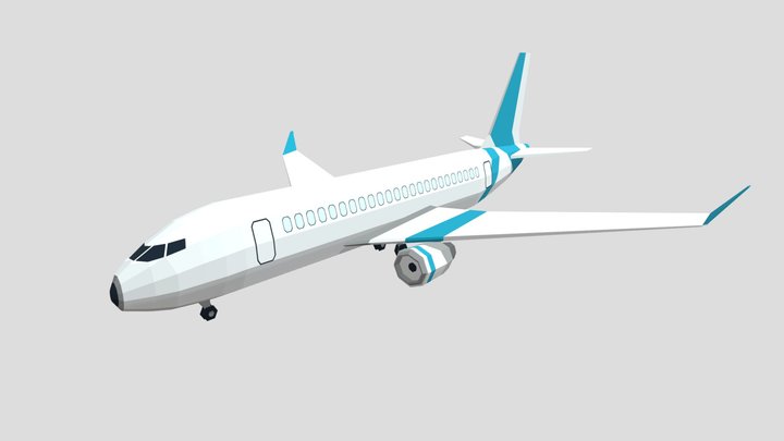 Low Poly Airplane 3D Model