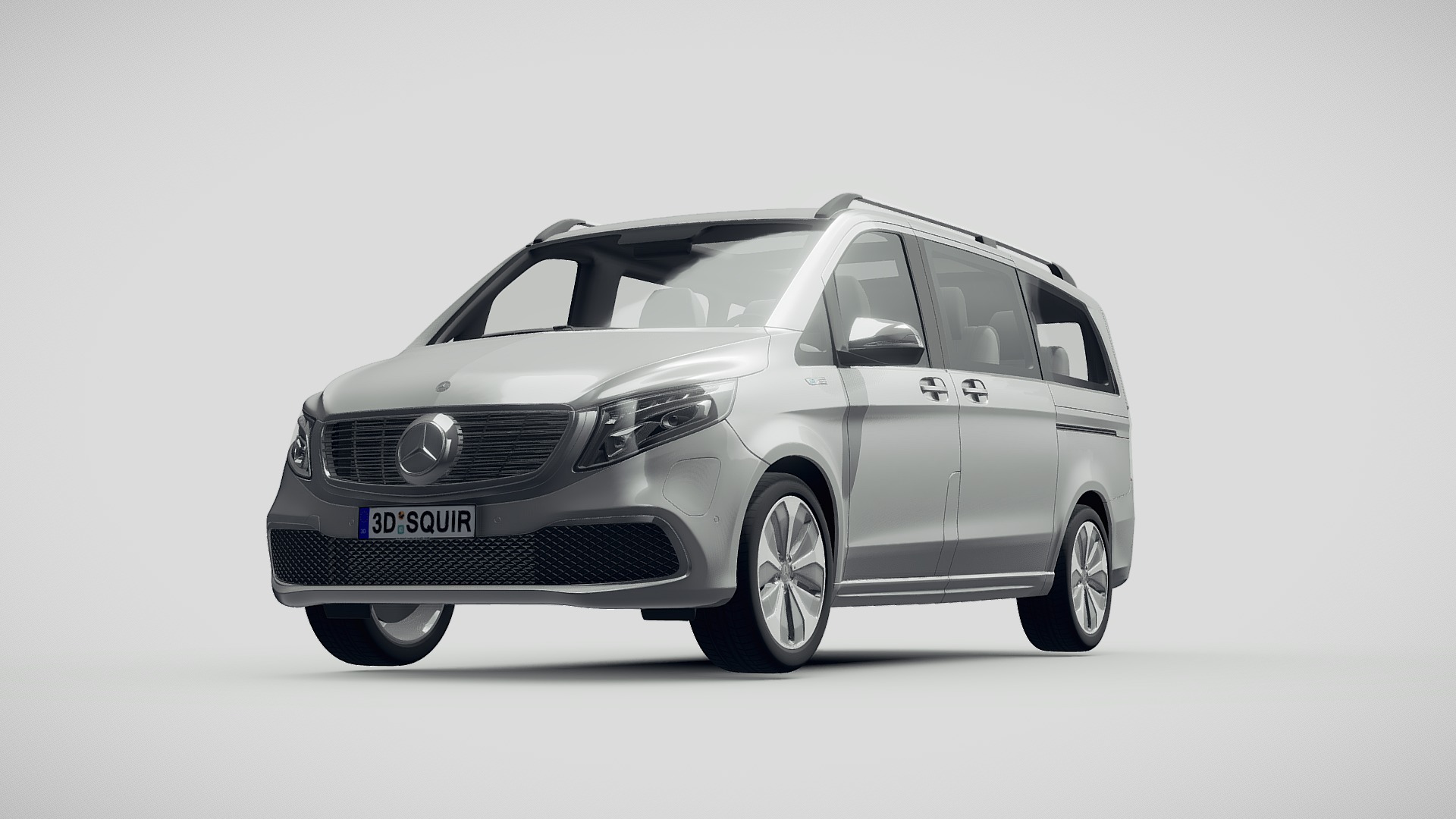 3D model Mercedes- Benz V- Class EQV 2020 - This is a 3D model of the Mercedes- Benz V- Class EQV 2020. The 3D model is about a silver car with a white background.