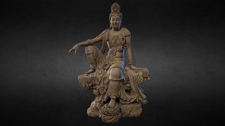 遼-水月觀音像 3D Model