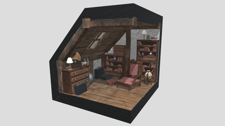 Isometric Antique Room 3D Model