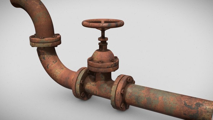 Rusty pipe segment 3D Model