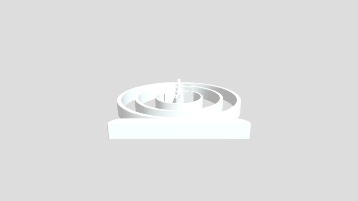 Number 3 is hanging inside circles 3D Model