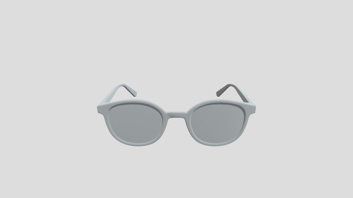 Round black eyeglasses on a white background 3D Model