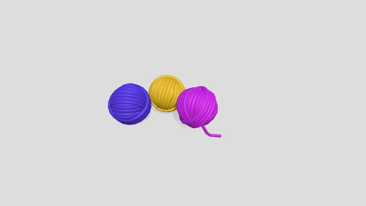 Rope Balls - ball of yarn (Low poly) 3D Model