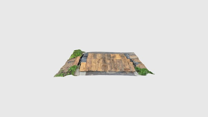 Street wooden bridge on the road