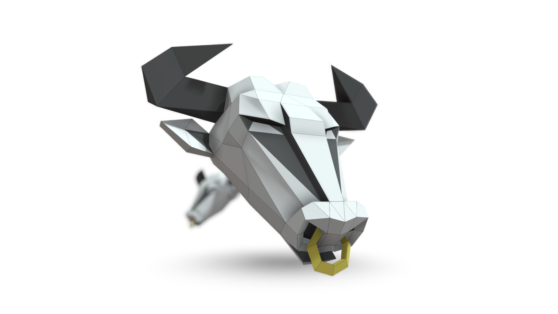 3D model Bull mask - This is a 3D model of the Bull mask. The 3D model is about a small model of a jet.