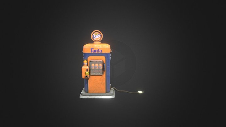 Retro Vending Machine (Fanta Ver.) 3D Model
