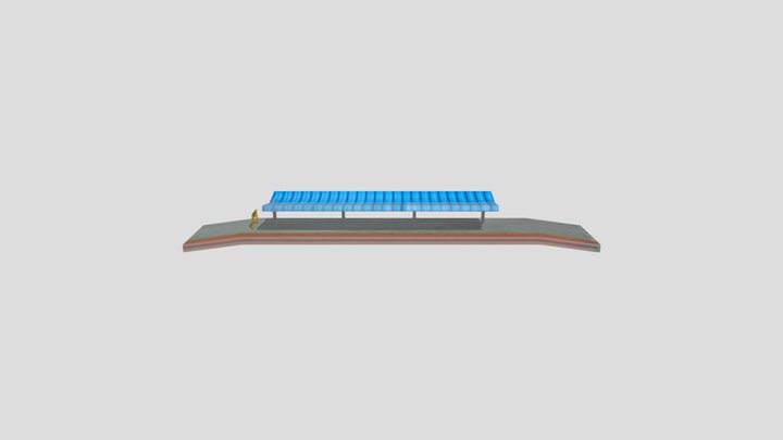 Indian railway station platform 3D Model