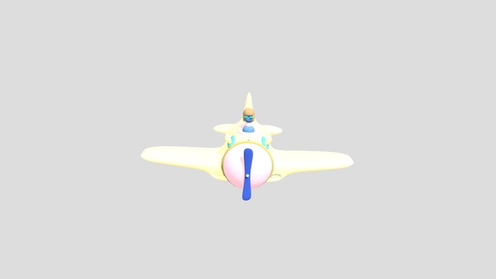 Plane In The Clouds | Stylized 3D Model