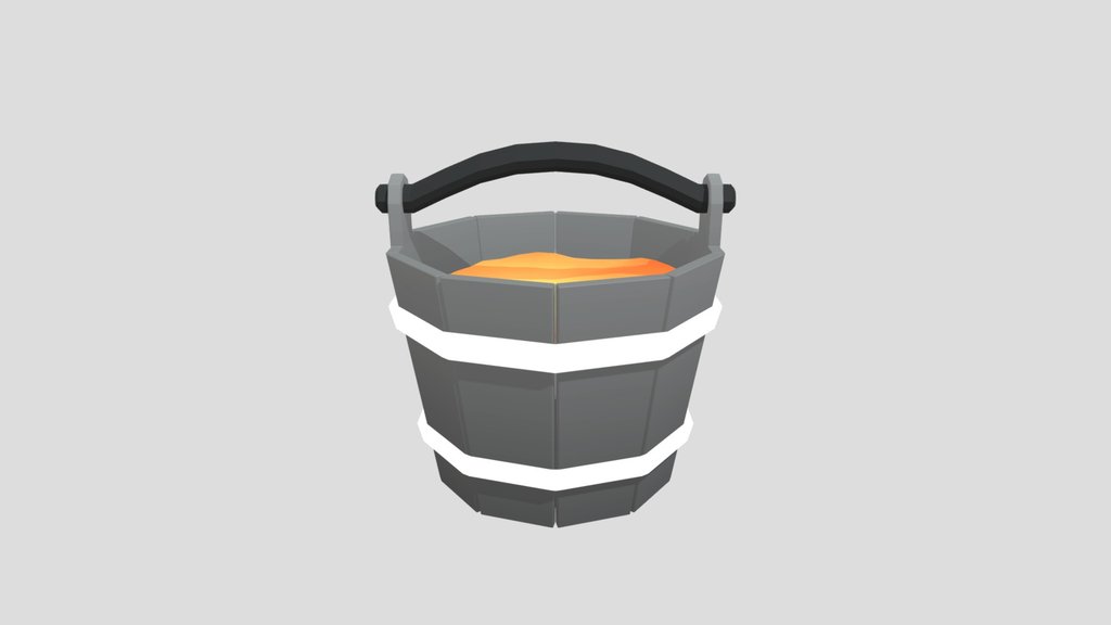 Low Poly Lava Bucket