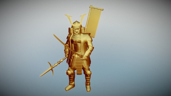 Golden Samurai 3D Model