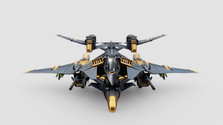 Low Poly Attack Aircraft - Starfall 3D Model