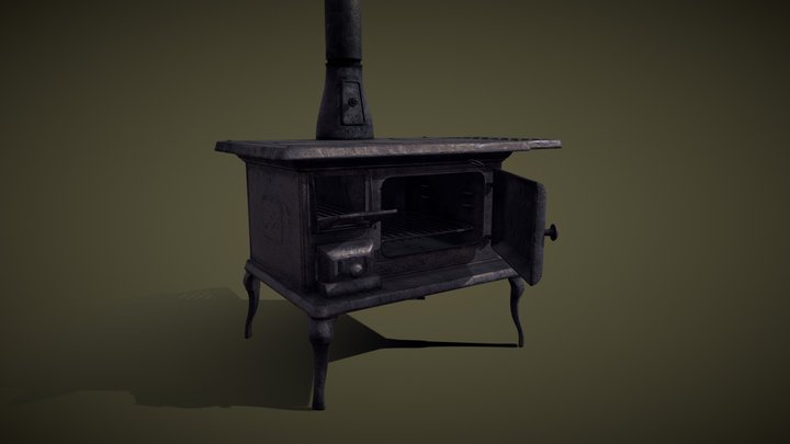 Wood Burning Stove (Animated) 3D Model