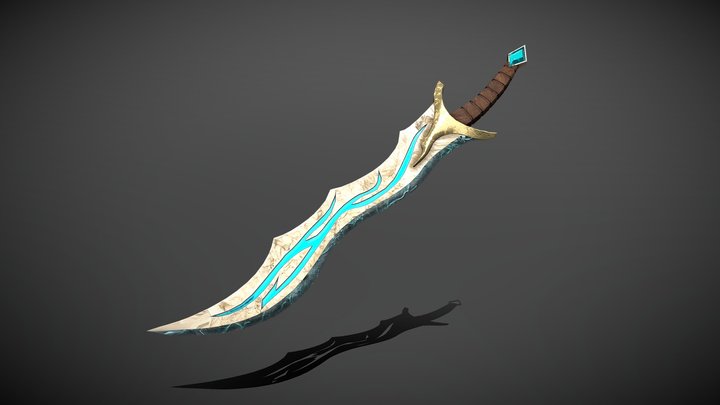 Crystal Bone Sword 3D Model