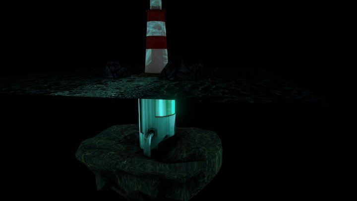 Low Poly Underwater Tank 3D Model